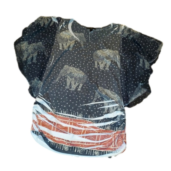 Elephant Print Top Express Large - Picture 1 of 5